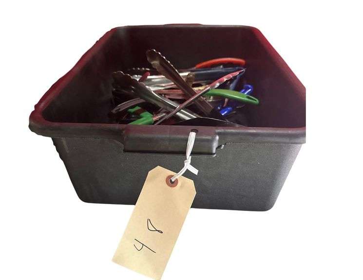 Plastic Bin Of Utensils image