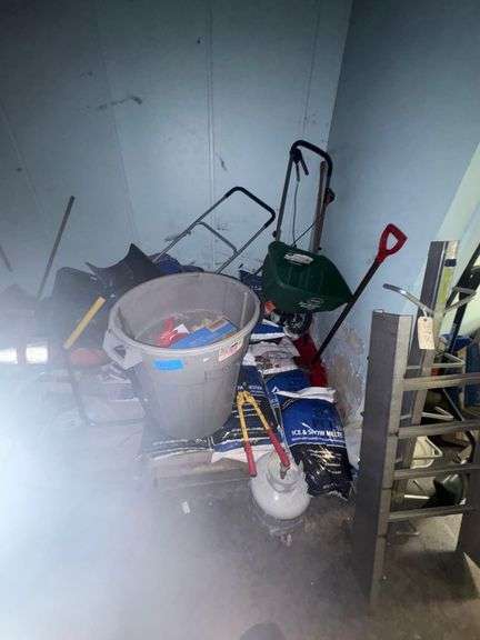 Trash Can, Bags of Ice & Snow Melter, Turf Builder, Wheel Barrel, Etc. image