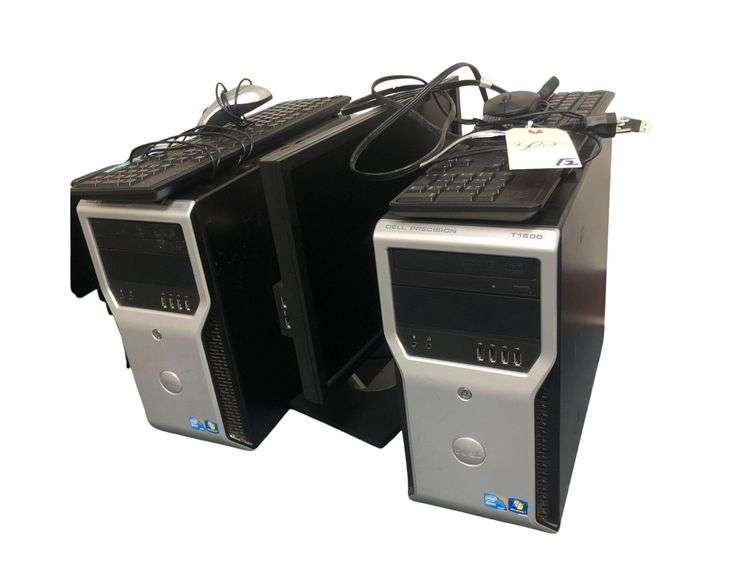 (2) Dell Precision T1600 Workstation, Computer, Keyboard, And Mouse image