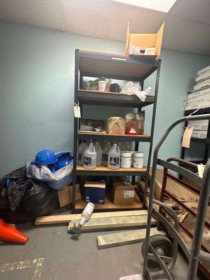 6ft Shelf, Contents - Hand Sanitizer, Cleaning Supplies, Etc. image