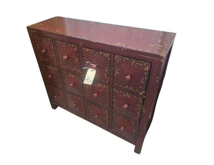 Vintage Red Door Accent Cabinet Approx 4ft W 36in H 12inD image