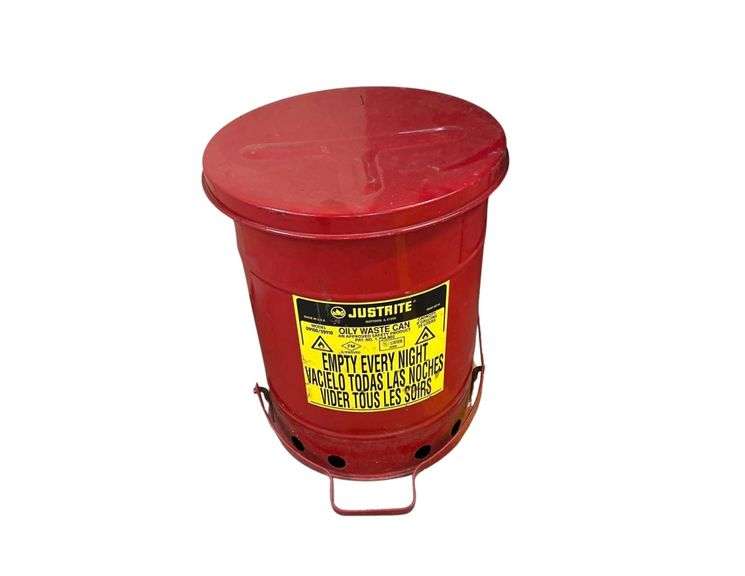 Hazardous Waste Steel Trash Receptacle 16in. H. X 14in. Diameter image