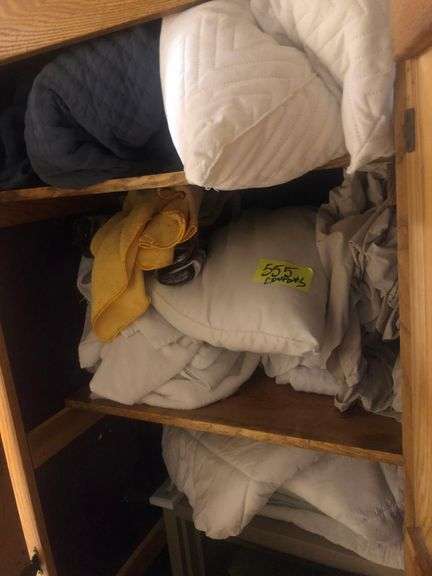 Contents of Closet - Pillows, Sheets and Blankets image