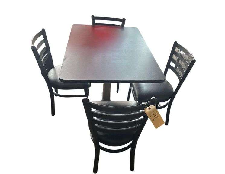 Wooden Metal Dining Table With 4 Chairs 42in. L. X 30in.W X 30in. H. image