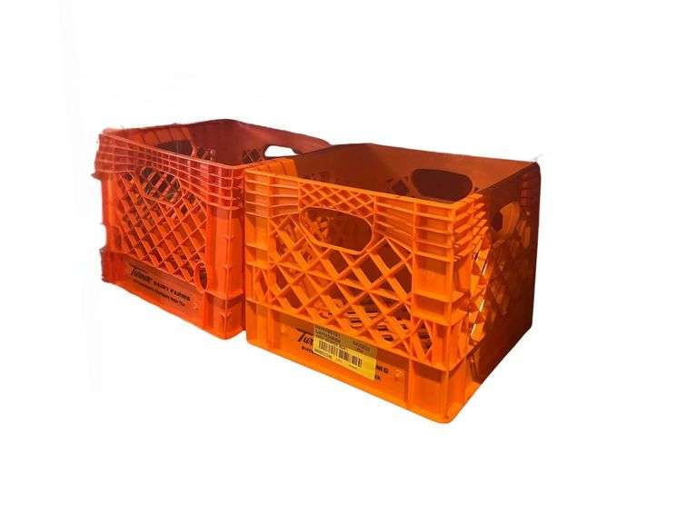 3 Boxes of Paper Bags and 2 Milk Crates image