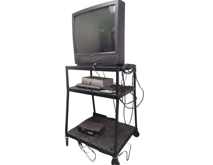 Rolling TV Stand 48in H - TV - VCR DVD Player image