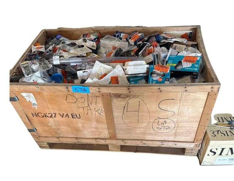 Wooden Crate Full Of Hardware Items image