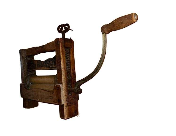 Vintage Clothing Wringer Wooden Sign 12 in. L. - Vintage Electric Iron - Vintage Wringer Washer Machine Part 16 X 20 image