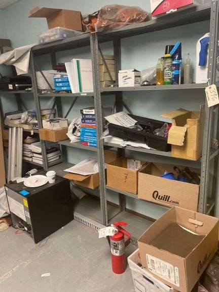 3 Metal Shelf 36x12x71 Inches Each Plus Contents Plus Mini Fridge image