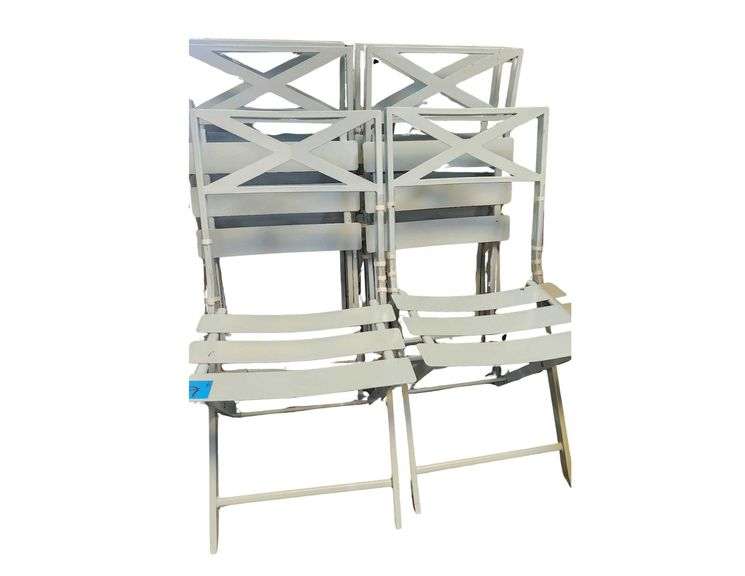 6 Metal Folding Chairs - New image