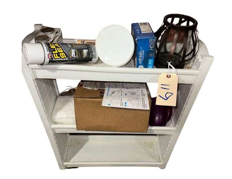 Rolling Plastic Shelf Includes Contents 30 in. L. X 30in. H. image