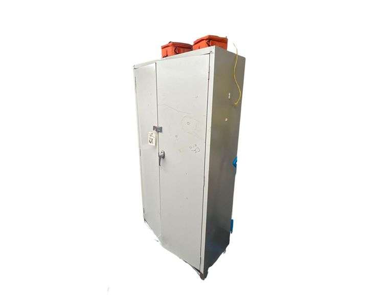 Metal Cabinet, 36 in x 18 in x 72 in, and Contents image