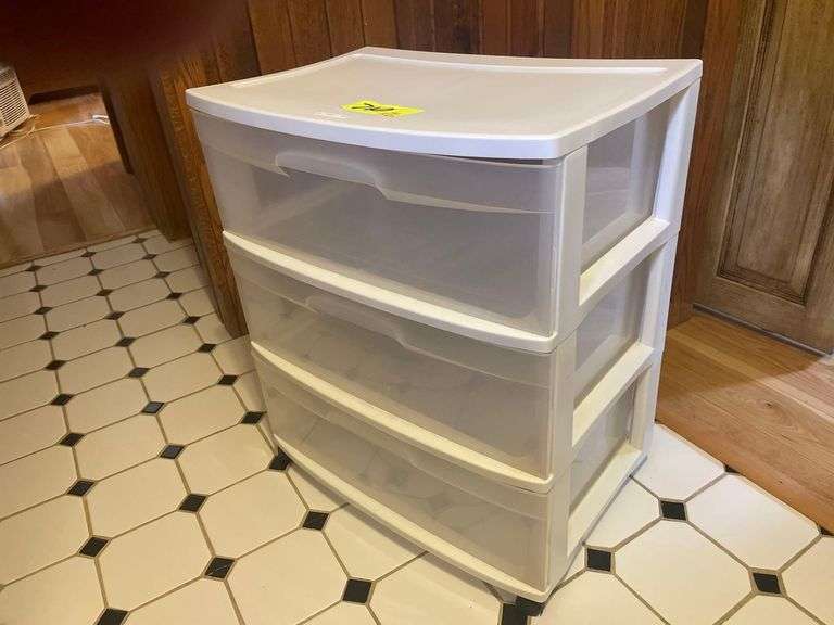 Plastic 3 Drawer Cabinet on Wheels 22x15x25.5 Inches image