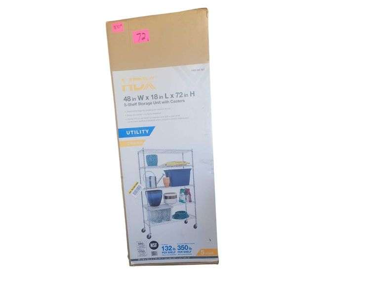 5 Shelf Storage Unit With Casters image