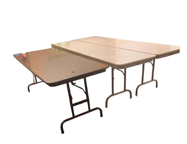 2 Folding Tables 96x24x29 Inches with a 72 x24x28 Inch Table image