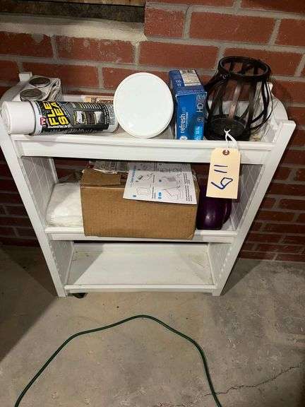 Rolling Plastic Shelf Includes Contents 30 in. L. X 30in. H. image