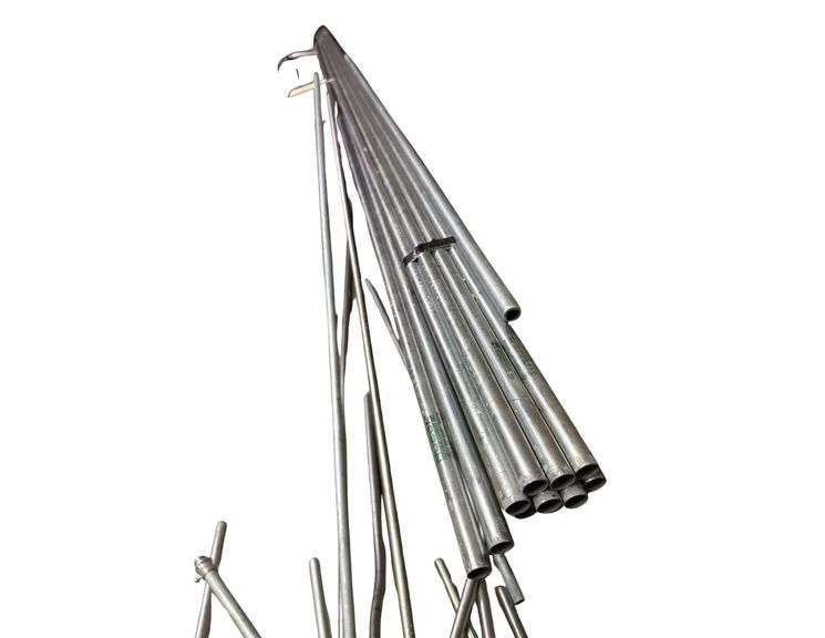 12 Pieces of 10’ Metal Pipe and Other Misc. Pieces image