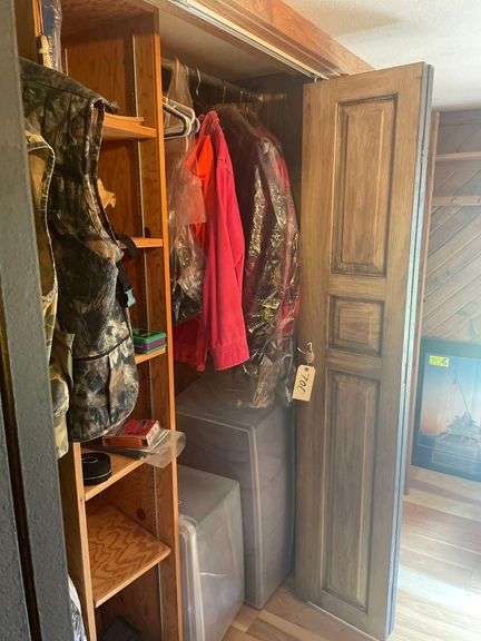 Contents of Closet Men's XL Shirts and Jackets with Blankets image