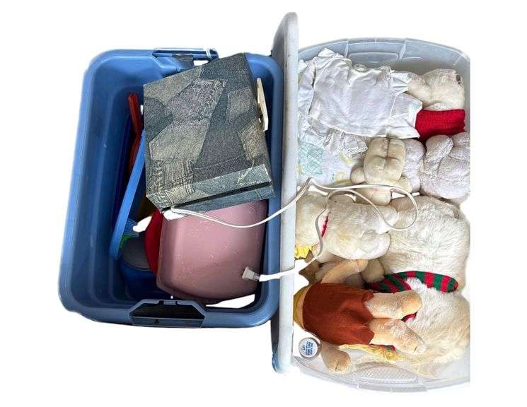 2 Boxes containing Stuffed Animals, Toys, Thomas the Train Track and set, Etc. image
