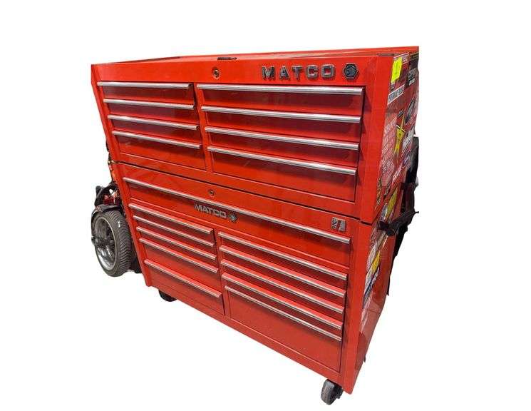 Matco 25” Rollaway and Top Chest Two Bay Tool Box - 56” Wide and 62” Tall - Model # 4225TC & 4225R image