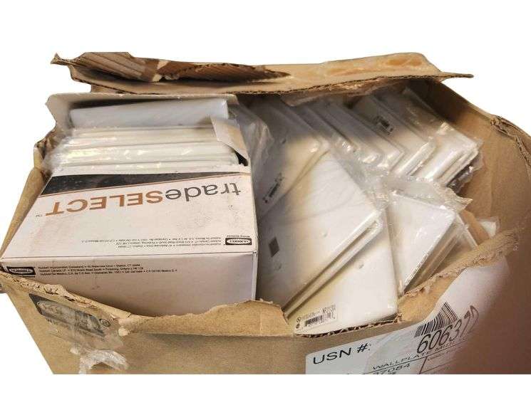 Box of Ivory Double Wide Single Switch Plates image
