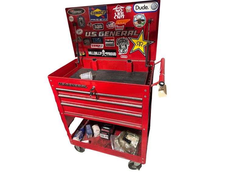 US General 30” 4 Drawer Rolling Tech Cart image