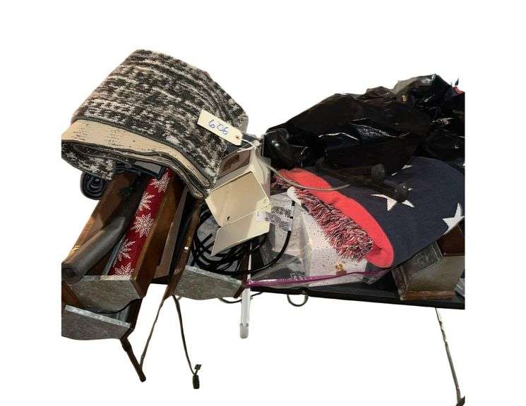 Contents On Table - Blankets- Ed Hardy Mermaid Hand Bag - Wall Art image