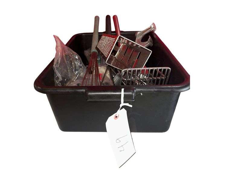 Plastic Bin Of Utensils image