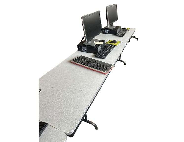 Two Dell Computers, Includes Table and Extra Keyboard image