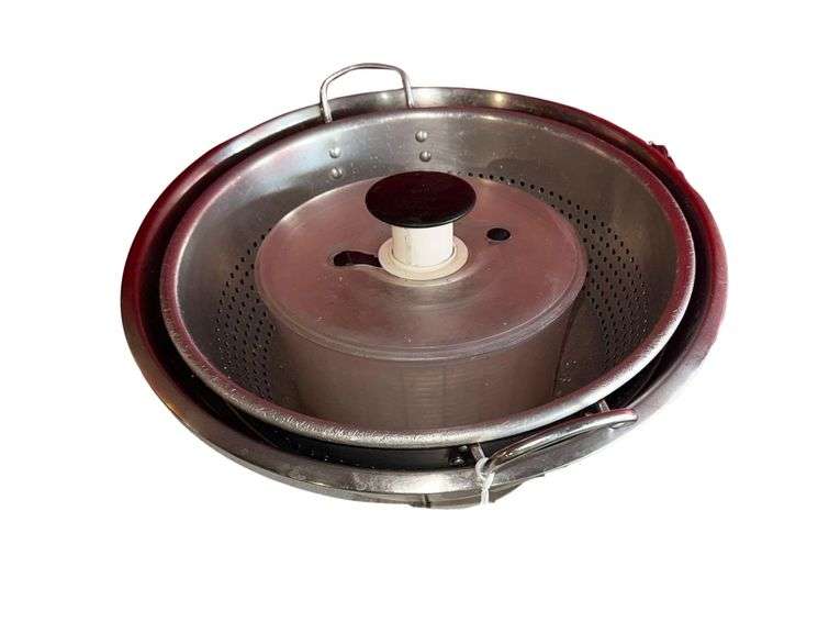 Salad Spinner - Colander - Large Stainless Bowl 19 14 - 10 in. Diameter image
