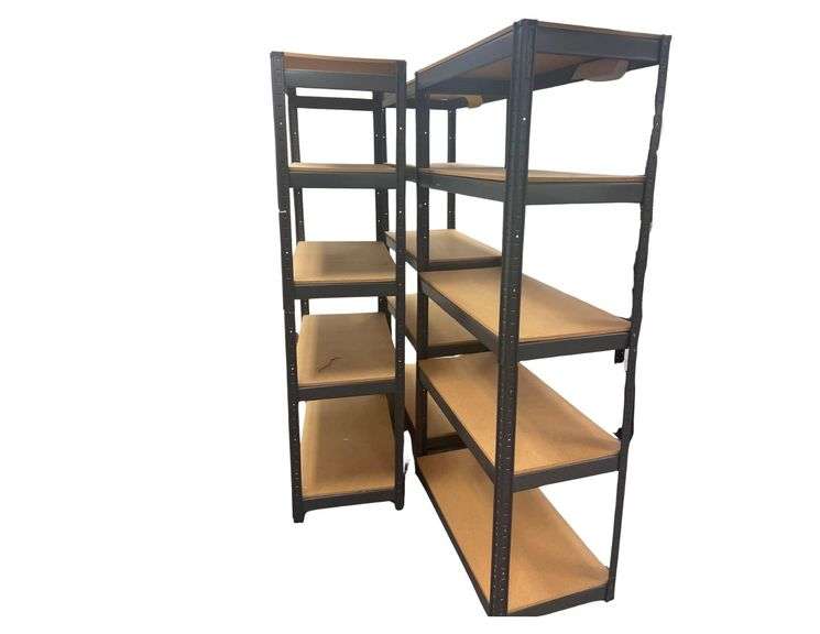 3 Metal and Wood Shelving Units 36x19x72 Inches Each image