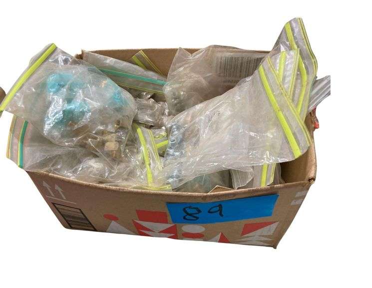 Box of Assorted Edelmann New Fittings, Including Brass, Grease & Others image