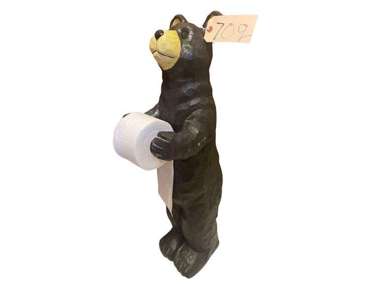 31 Inch Tall Black Bear Toilet Paper Holder image