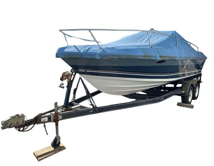 1987 Four Winns 215 Sundowner Cuddy Cabin 21 ft Boat - VIN#: 4WNMN425A787 - Mercruiser Outboard 230HP Motor - Custom Haul Inc. Boat Trailer image