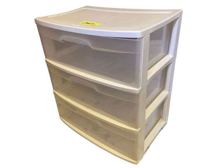 Plastic 3 Drawer Cabinet on Wheels 22x15x25.5 Inches image