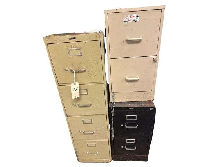 3 Vertical File Cabinets and Contents image