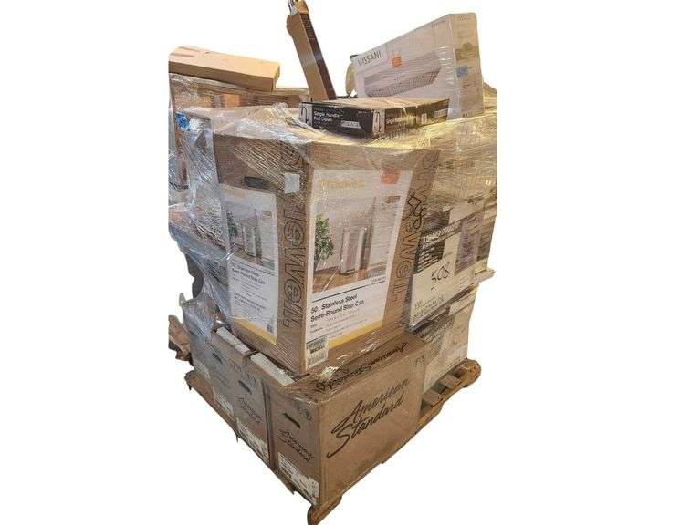 Pallet of 6 Drawer Shelving Units - 5 American Standard Toilet Tanks - Shelves image