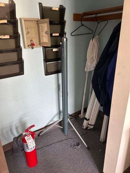 Contents of Room - Projection Screen, Clothes, Fire Extinguisher and Lights image