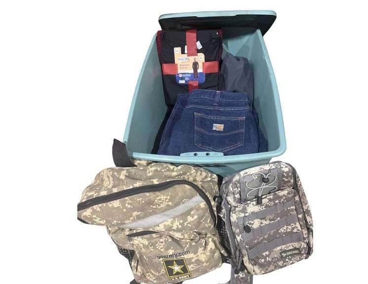 Camo Backpacks, Jeans and Clothes - Carhartt Flame Resistant Jeans are 38 and 40 waist image