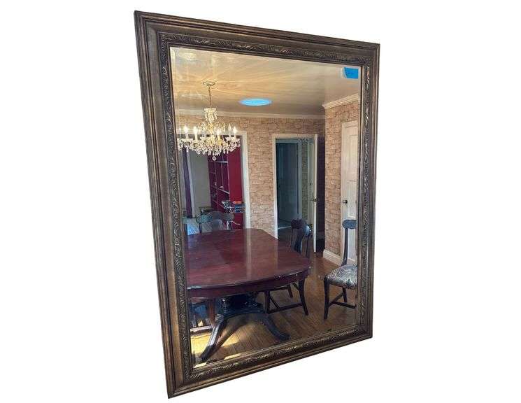 Framed Mirror with Beveled Edge - 51” Wide and 67” Tall image