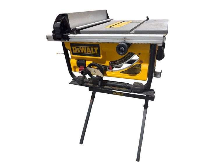 Dewalt DW745 15 Amp Corded 8-1/4 in. Compact Portable Jobsite Tablesaw with Stand image