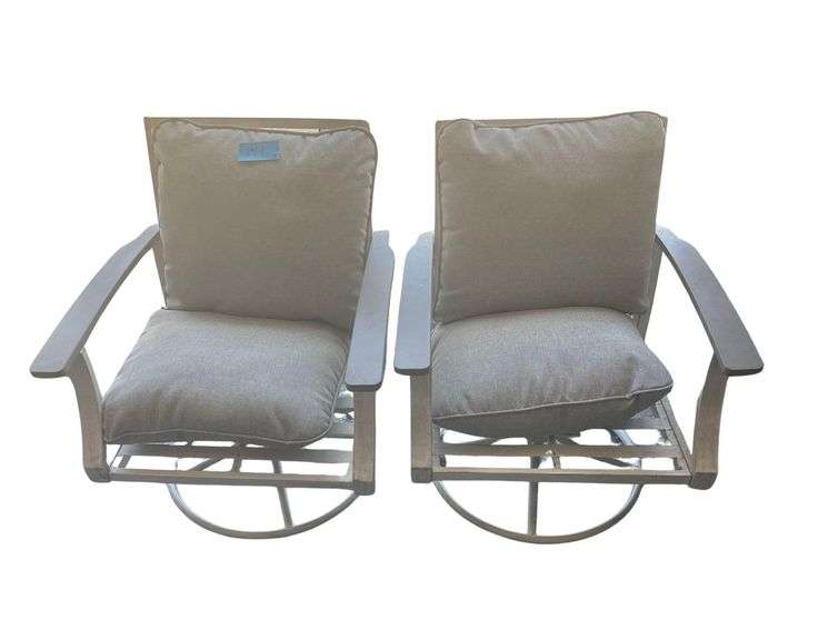 2 - Metal Patio Chairs With Pillows image