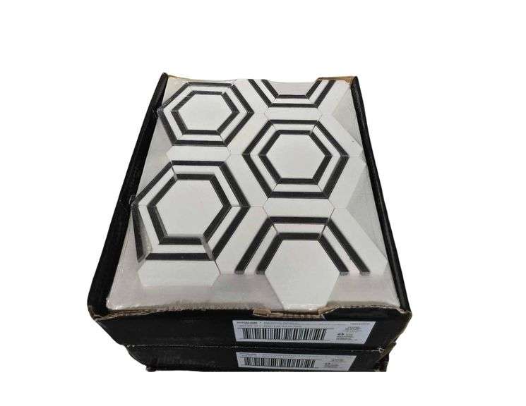 Black and White Polished Wall Tile x 6 Boxes image