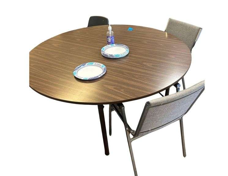 Table, 5 ft Diameter, and Three Chairs image