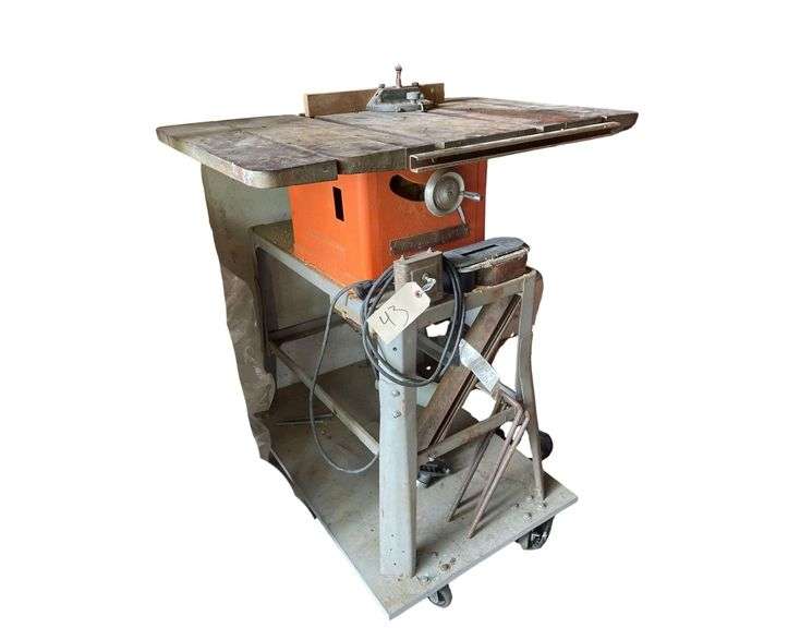 Vintage Homecraft Table Saw on Stand 35x30x42.5 Inches image