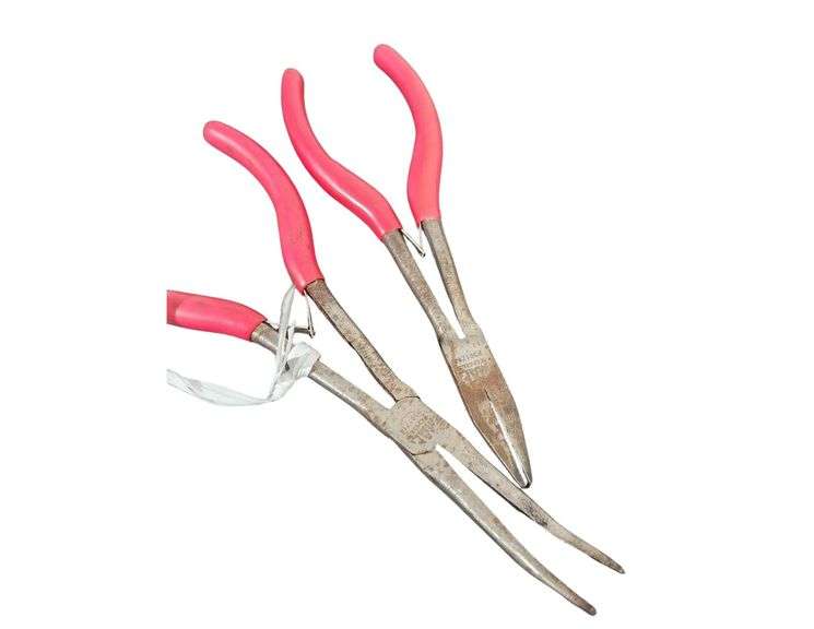 Mac Tools Mini Bent Needle Nose Pliers, P301714 & Mac Tools 6” Duck Bill Mini Pliers, P301712 image
