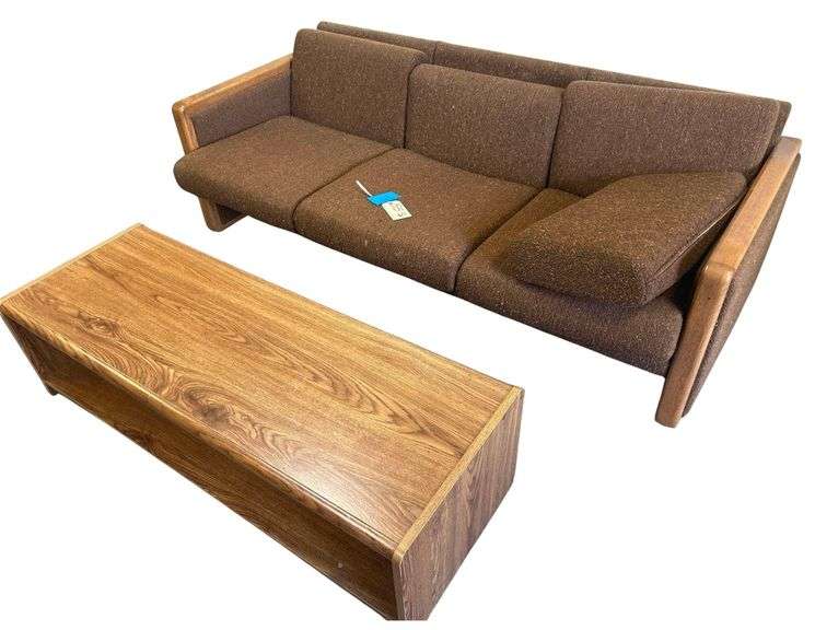 Couch, 6 ft x 3 ft x 2 ft, 2 Chairs, 32 in x 30 in x 26 in and 2 Tables, 53 in x 20 in x 15 in and 24 in x 24 in x 20 in image