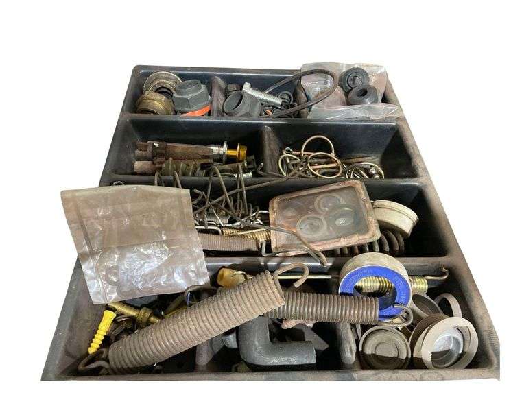 Various Sized Springs, Locking Pins, Bolt Caps, and Miscellaneous Metal Attachments image
