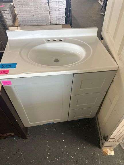 Wooden Bathroom Vanity With Sink 30in. L. 19 in. D. X 35 in. H. image