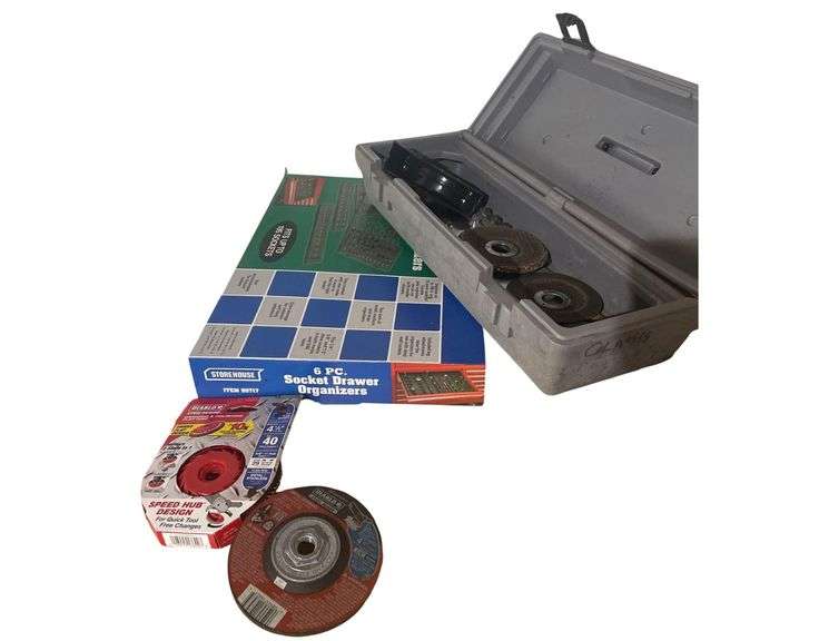 6 Pc Socket Drawer Organizers 5 Grinding Cutting Wheels 4.5 Inches image